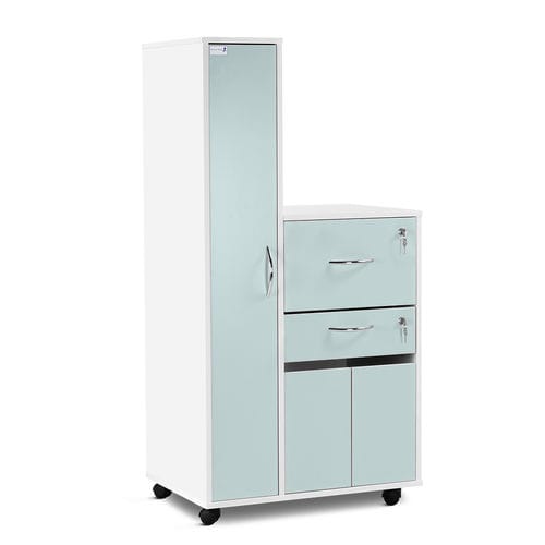 Прикроватный столик на роликах - BC1 series - Bristol Maid Hospital Metalcraft - с выдвижными ящиками / встроенный в шкаф / с блокировкой