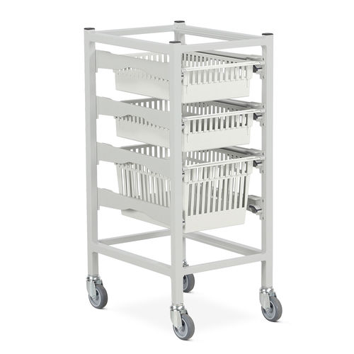 Тележка для распределения лекарств - 4D1DSTCM - Bristol Maid Hospital Metalcraft - из нержавеющей стали / с корзиной / мобильная