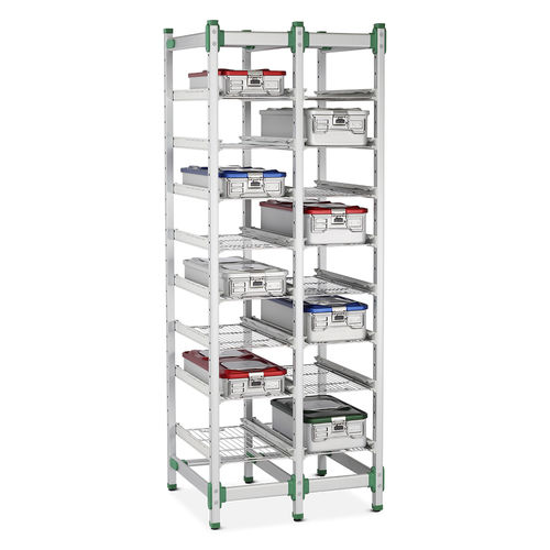 Тележка для контейнера для стерилизации - 4HH/SCS/S1/2W5T - Bristol Maid Hospital Metalcraft - для инструментов / для хранения / с полкой