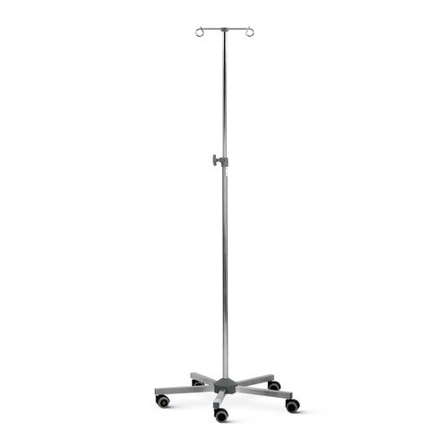 Стойка для сыворотки на роликах - DPKS series - Bristol Maid Hospital Metalcraft - 2 крюка / из нержавеющей стали / с регулируемой высотой
