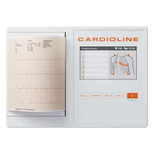 Электрокардиограф для спокойного состояния - ECG200L - Cardioline - 12 каналов / цифровой / с принтером
