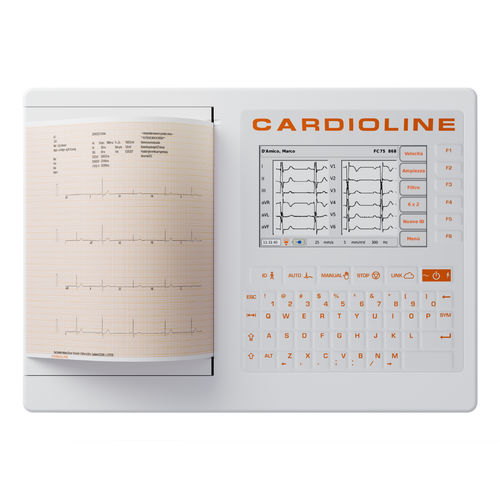 Электрокардиограф для спокойного состояния - ECG200S - Cardioline - 12 каналов / цифровой / с принтером
