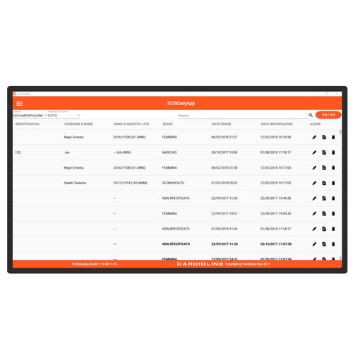Программное обеспечение для управления данными - ECGEasyApp - Cardioline - для печати / медицинское / для больниц