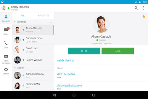 Приложение android телеэкспертизы - Jabber® - Cisco Systems  - для связи / для обмена информацией / Android