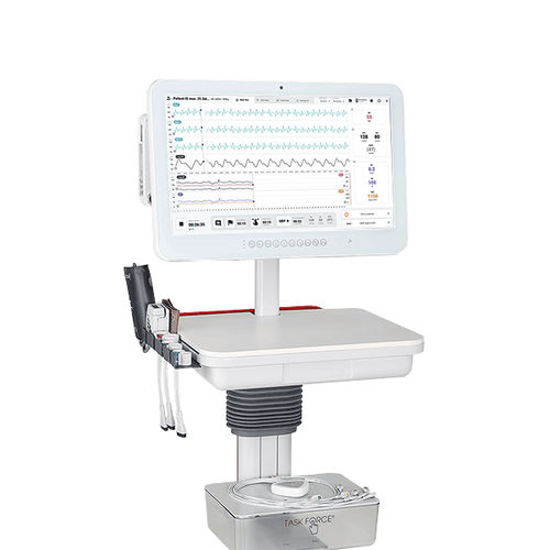 Монитор пациента непрерывного артериального давления - Task Force® Touch CARDIO - CNSystems Medizintechnik - на роликах / универсальная рабочая станция / для ЭКГ