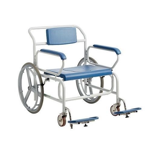 Стул для душа с подлокотниками - 0153-0 series - Cobi Rehab - на колесиках / с опорой для ступней / с отверстием для туалета