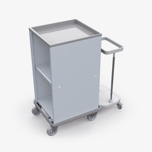 Чистая тележка с мешками - 251.1 - Conf Industries - грязная / медицинская / с полкой