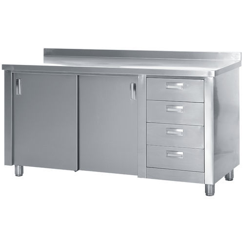 Рабочий стол - ER-115 series - ERYIGIT Medical Devices  - прямоугольный / из нержавеющей стали / с выдвижными ящиками