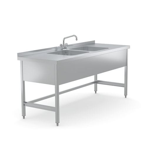 Медицинская кухонная раковина - 7506195 - Hupfer Metallwerke GmbH & Co. KG - 2 места / из нержавеющей стали / с регулируемой высотой