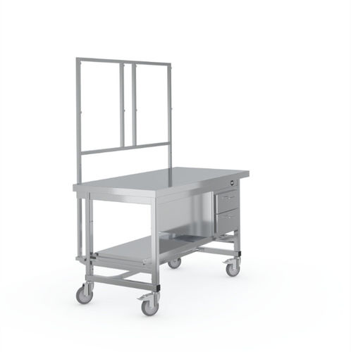 Стол для упаковки медицинских инструментов - 7505963 - Hupfer Metallwerke GmbH & Co. KG - прямоугольный / на роликах / с выдвижными ящиками