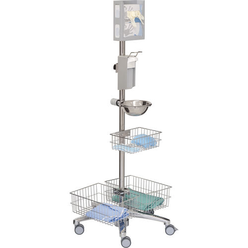 Установка для гигиены на роликах - 22413 - Inmoclinc - с корзиной / с держателем для дезинфицирующего средства / с перчаточным ящиком