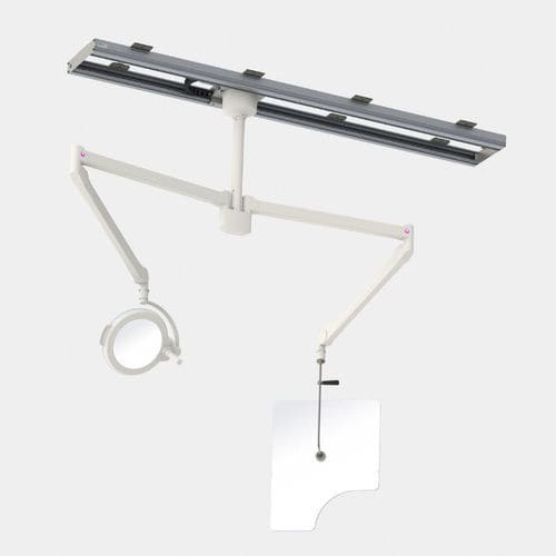 Экран радиозащиты рентгеновские лучи - 354/P76/LED - Kenex Electro-Medical - потолочный / с окном / с хирургическим светильником