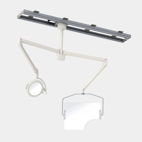 Экран радиозащиты рентгеновские лучи - 351/P68/LED - Kenex Electro-Medical - потолочный / с окном / с хирургическим светильником