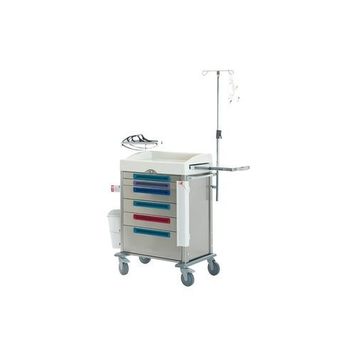 Тележка для неотложной помощи - K040 / K - Kenmak Hospital Furnitures  - для дефибриллятора / мусорный контейнер / из нержавеющей стали