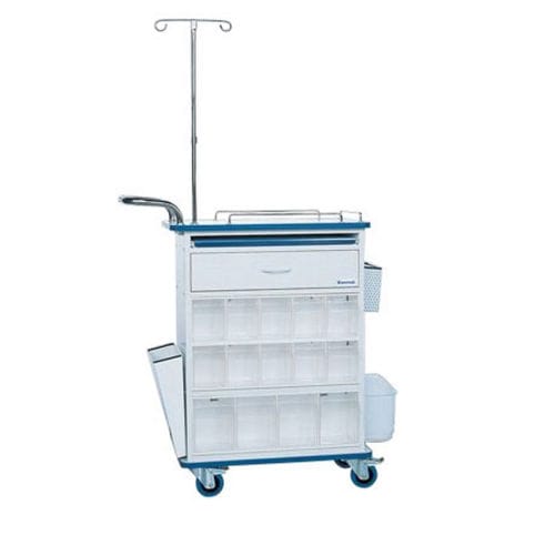 Тележка для аптеки - K040 - Kenmak Hospital Furnitures  - мусорный контейнер / для распределения лекарств / с выдвижным ящиком