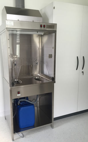 Рабочее место для дозирования формалина - FDS-760W - KUGEL medical GmbH & Co. KG - с кухонной раковиной / с вытяжным колпаком / островное