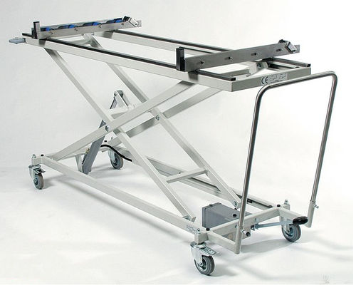 Тележка крышка гроба - HTW 50/250-R1-M-Q - KUGEL medical GmbH & Co. KG - транспортная / из нержавеющей стали / гидравлическая