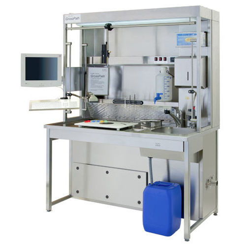Лабораторная рабочая станция для гистопатологии - GrossPath GP-1500 - KUGEL medical GmbH & Co. KG - для подготовки проб / напольный / с раковиной