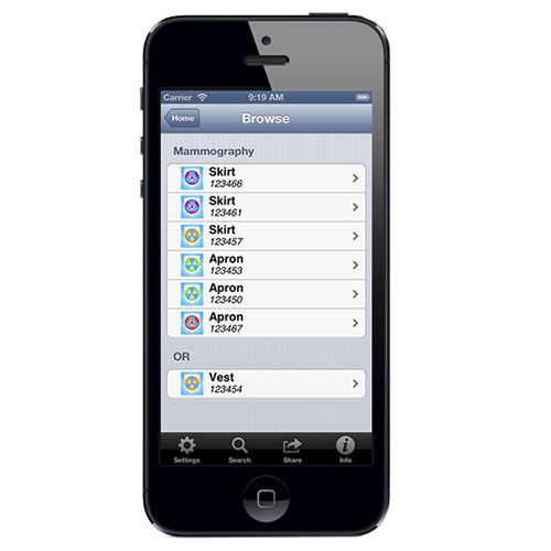 Приложение iOS для контроля дозы радиации - ShieldTracker - Burlington Medical - с системой отслеживания / для рентгенологии