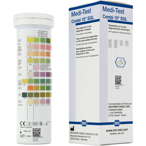 Тест-полоска для анализа мочи - Medi‑Test Combi 10 SGL  - MACHEREY-NAGEL - для протеинов / на глюкозу / билирубин