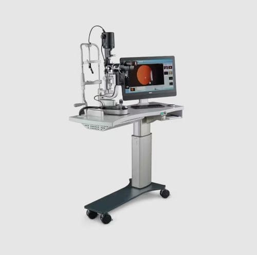 Вспомогательный столик с ручным приводом - HSM 600 - Haag-Streit Surgical - с регулируемой высотой / на роликах