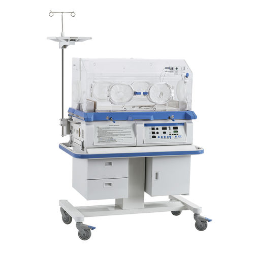 Неонатальный инкубатор на роликах - YP-970 - Ningbo David Medical Device - со встроенным ящиком / с 4 операционными окнами