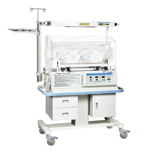 Неонатальный инкубатор на роликах - YP-90AC - Ningbo David Medical Device - с лампой для фототерапии / со встроенным ящиком / с 4 операционными окнами