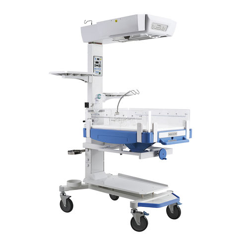 Стол неонатальной реанимации с лампой для фототерапии - HKN-93 series - Ningbo David Medical Device - на роликах / с сигнализацией / с Апгар-таймером