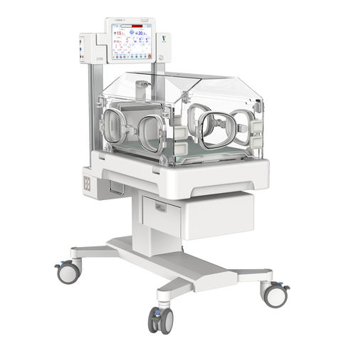 Неонатальный инкубатор на роликах - YP-2100B - Ningbo David Medical Device - с регулируемой высотой / с сенсорным экраном / с монитором