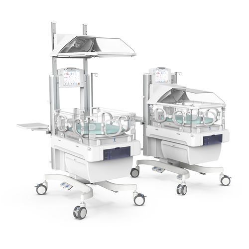 Неонатальный инкубатор на роликах - YP-3100B - Ningbo David Medical Device - с регулируемой высотой / с сенсорным экраном / с монитором