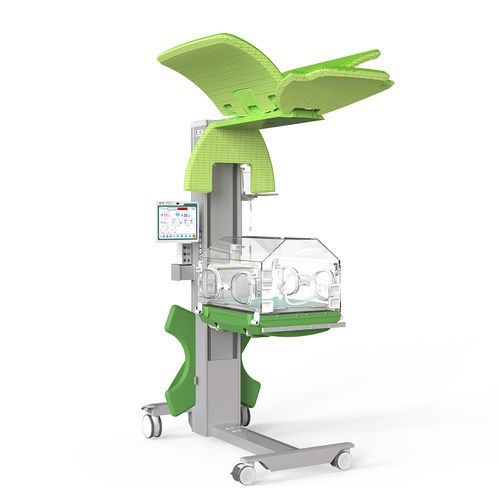 Неонатальный инкубатор на роликах - YP-2500B - Ningbo David Medical Device - с регулируемой высотой / с сенсорным экраном / с монитором