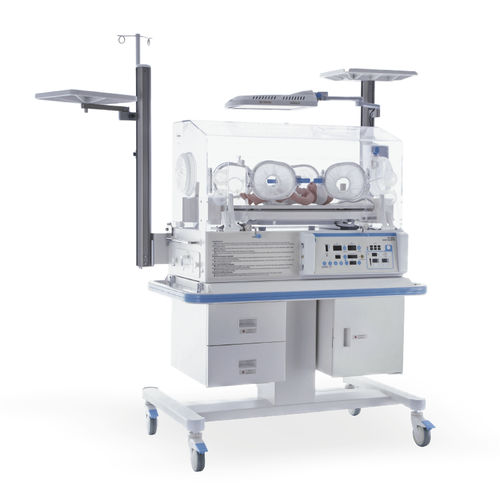 Неонатальный инкубатор на роликах - YP-500A - Ningbo David Medical Device - с сенсорным экраном / с лампой для фототерапии / с весами