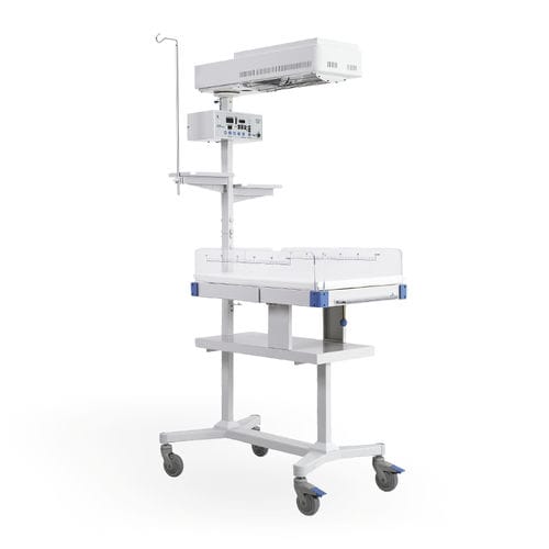 Стол неонатальной реанимации с лампой для фототерапии - HKN-90 - Ningbo David Medical Device - на роликах / с Апгар-таймером / с сигнализацией