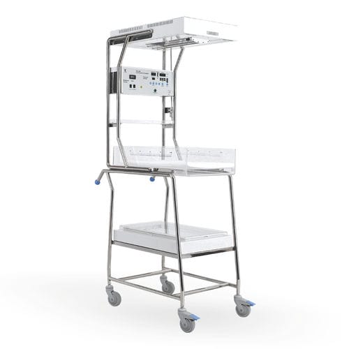 Стол неонатальной реанимации с лампой для фототерапии - HKN-2000 - Ningbo David Medical Device - на роликах / с сигнализацией / с Апгар-таймером