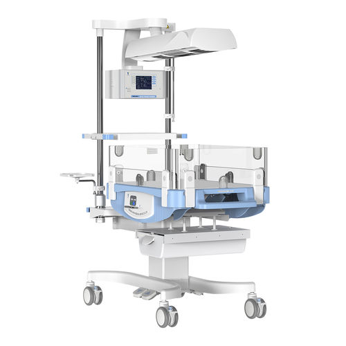 Стол неонатальной реанимации со встроенным ящиком - HKN-2001 - Ningbo David Medical Device - с лампой для фототерапии / с регулируемой высотой / на роликах