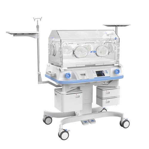 Неонатальный инкубатор на роликах - YP-2000 - Ningbo David Medical Device - с регулируемой высотой / со встроенным ящиком / с 4 операционными окнами