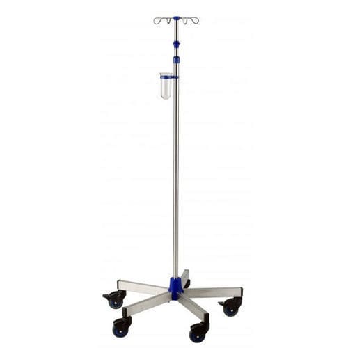 Стойка для сыворотки на роликах - I-I12113 - provita medical - 4 крюка / из нержавеющей стали / для интенсивной терапии