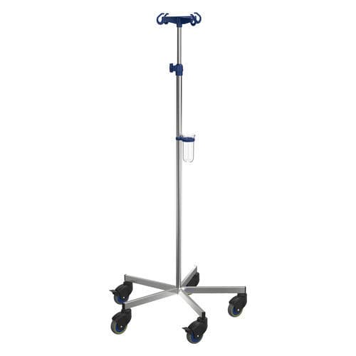 Стойка для сыворотки на роликах - I-M12121 - provita medical - 4 крюка / из нержавеющей стали / амагнитная