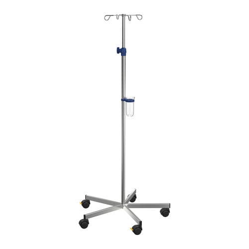 Стойка для сыворотки на роликах - I-O11122 - provita medical - 4 крюка / из нержавеющей стали / для кровати