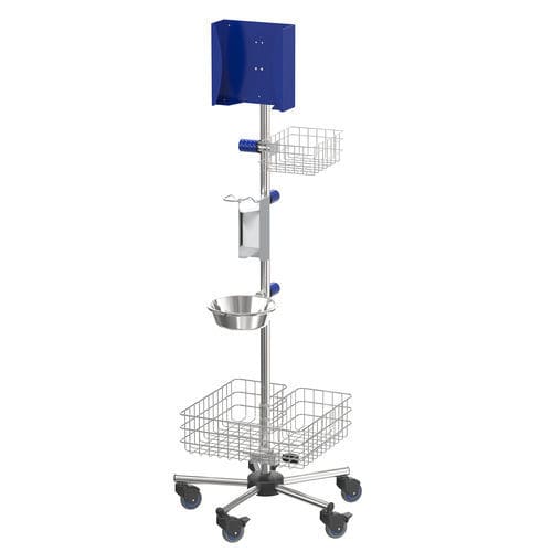 Установка для гигиены на роликах - S02512PB - provita medical - с держателем для дезинфицирующего средства / с перчаточным ящиком / с корзиной