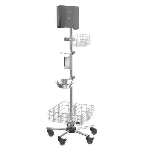 Установка для гигиены на роликах - S025120S - provita medical - с держателем для дезинфицирующего средства / с перчаточным ящиком / с корзиной