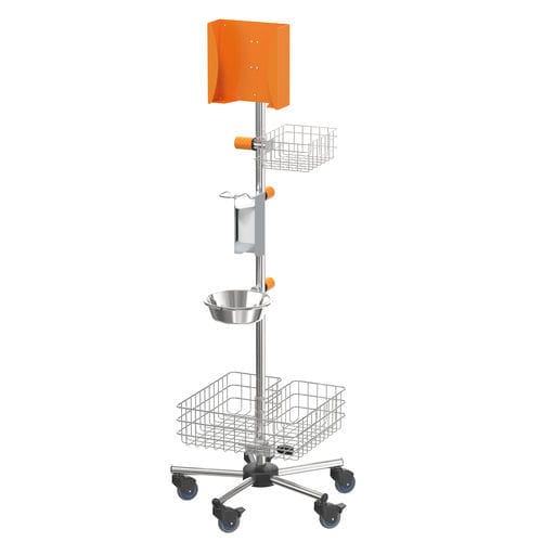 Установка для гигиены на роликах - S025120I - provita medical - с держателем для дезинфицирующего средства / с перчаточным ящиком / с корзиной
