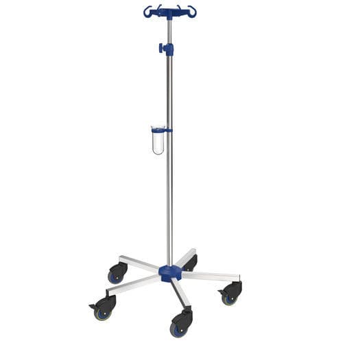 Стойка для сыворотки на роликах - I-N42121 - provita medical - 4 крюка / для кровати / с регулируемой высотой