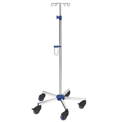 Стойка для сыворотки на роликах - I-N42122 - provita medical - 4 крюка / для кровати / с регулируемой высотой