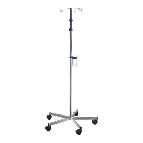 Стойка для сыворотки на роликах - I-O11112 - provita medical - 4 крюка / из нержавеющей стали / для кровати
