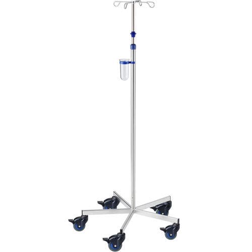 Стойка для сыворотки на роликах - I-O12212 - provita medical - 4 крюка / из нержавеющей стали / для кровати