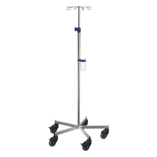 Стойка для сыворотки на роликах - I-O12222 - provita medical - 4 крюка / из нержавеющей стали / для кровати