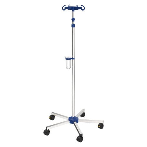 Стойка для сыворотки на роликах - I-N11111 - provita medical - 4 крюка / для кровати / телескопическая
