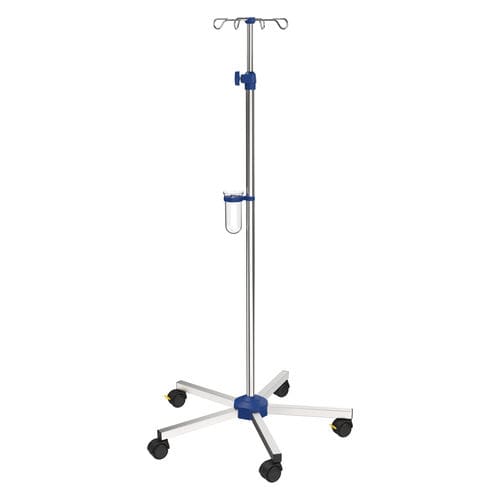 Стойка для сыворотки на роликах - I-N11123 - provita medical - 4 крюка / для кровати / телескопическая