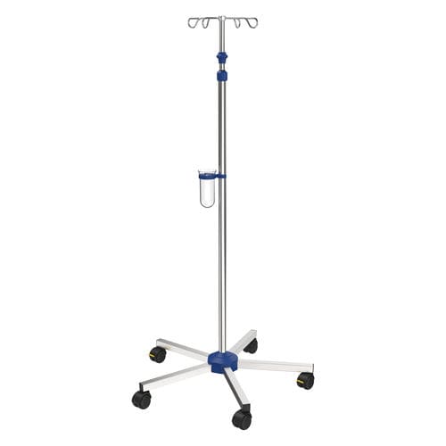 Стойка для сыворотки на роликах - I-N11212 - provita medical - 4 крюка / для кровати / телескопическая